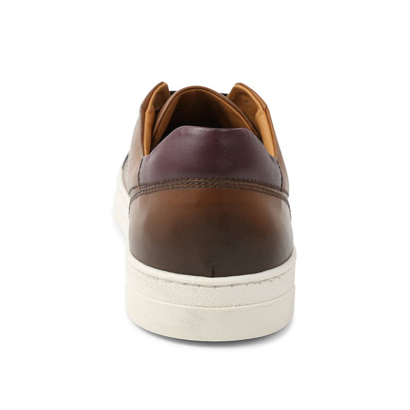 Dante Lace-to-Toe Leather Sneaker - Cognac