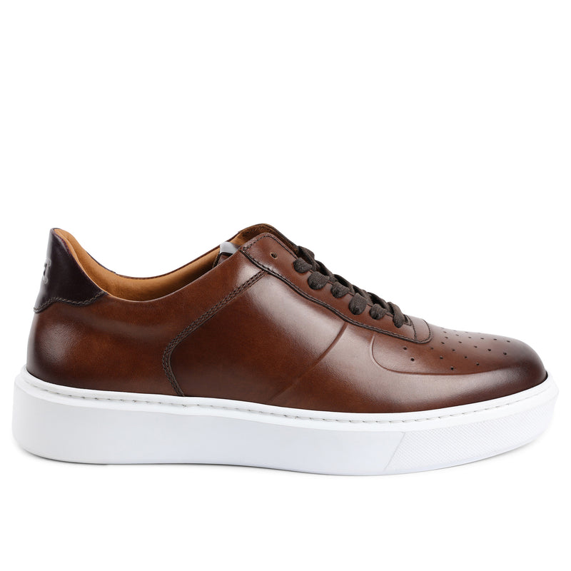 Falcone Leather Sport Lace-Up Sneaker - Cognac