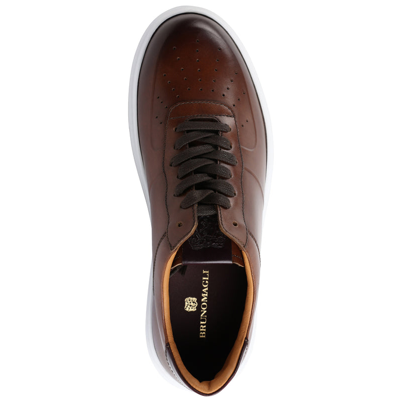 Falcone Leather Sport Lace-Up Sneaker - Cognac