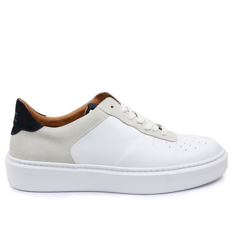 Falcone Leather Sport Lace-Up Sneaker - White/Ice