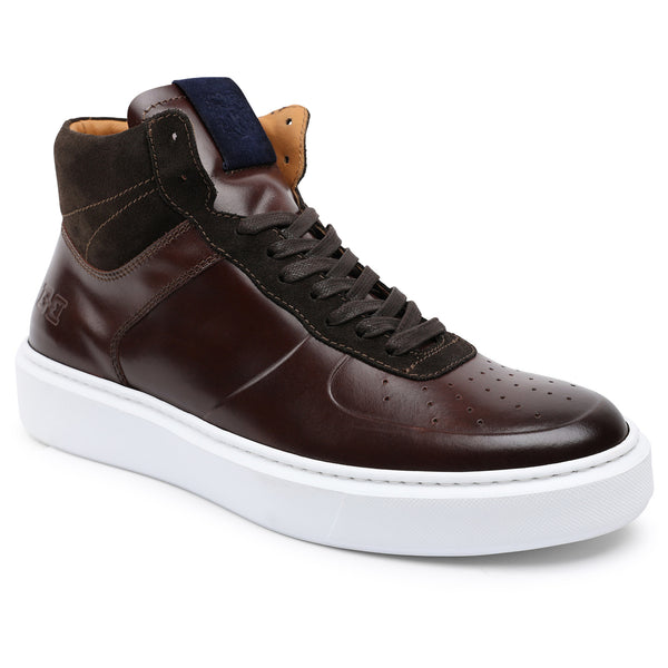 Festa High-Top Lace-Up Sneaker - Rust/Dark Brown