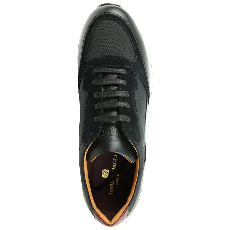 Holden Leather/Nylon Lace-Up Sneaker - Black