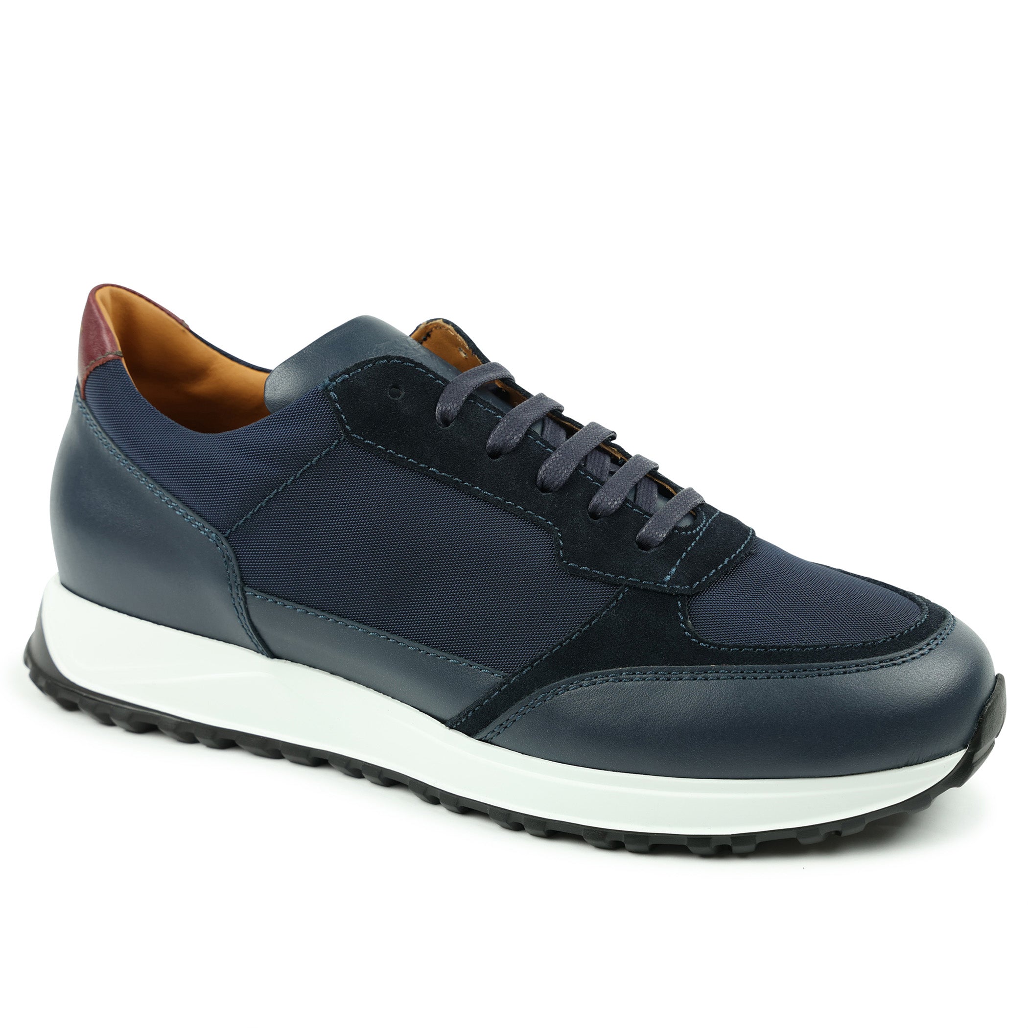 Holden Leather/Nylon Lace-Up Sneaker - Navy – Bruno Magli