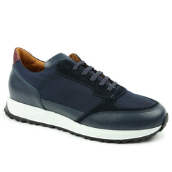 Holden Leather/Nylon Lace-Up Sneaker - Navy