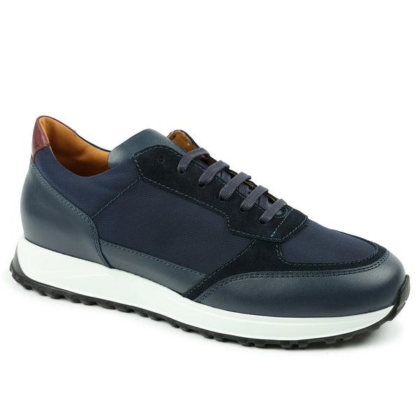 Holden Leather/Nylon Lace-Up Sneaker - Navy