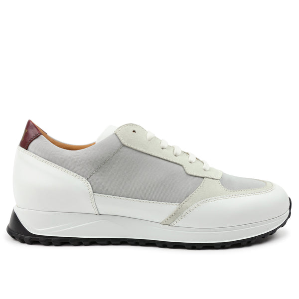 Holden Leather/Nylon Lace-Up Sneaker - White/Light Grey