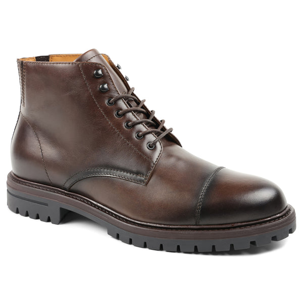 Hollis Cap-Toe Lace-Up Boot - Rust