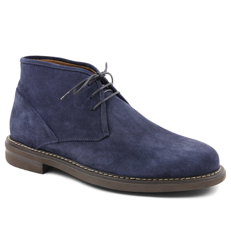 Bruno Magli-Orlando-Chukka Boot-three-eye-lace-Premium Suede-Navy-1