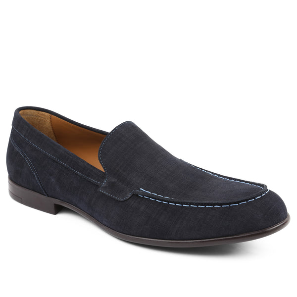 Sino Suede Moc-Toe Loafer - Navy