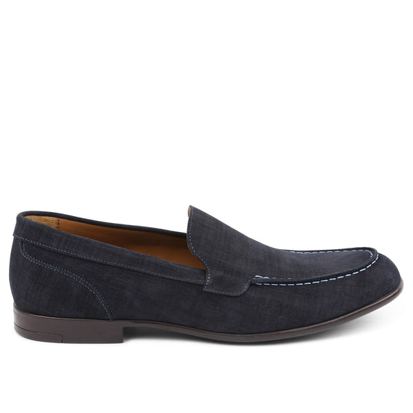 Sino Suede Moc-Toe Loafer - Navy